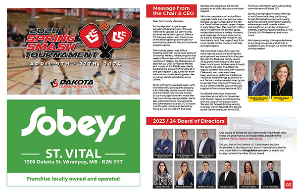 Advertise ProgramGuide - Dakota Community Centre - Winnipeg MB