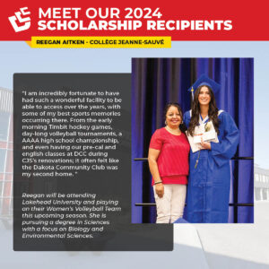 Meet our 2024 Scholarship Recipients - Reegan Aitken - Collège Jeanne-Sauvé