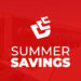 DCC Summer Savings on red background