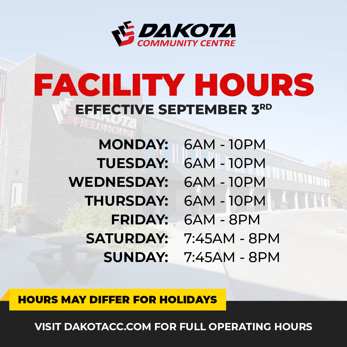 Fall Hours at DCC