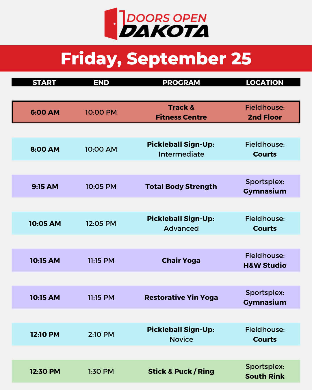 5 Friday - Dakota Community Centre - Winnipeg MB