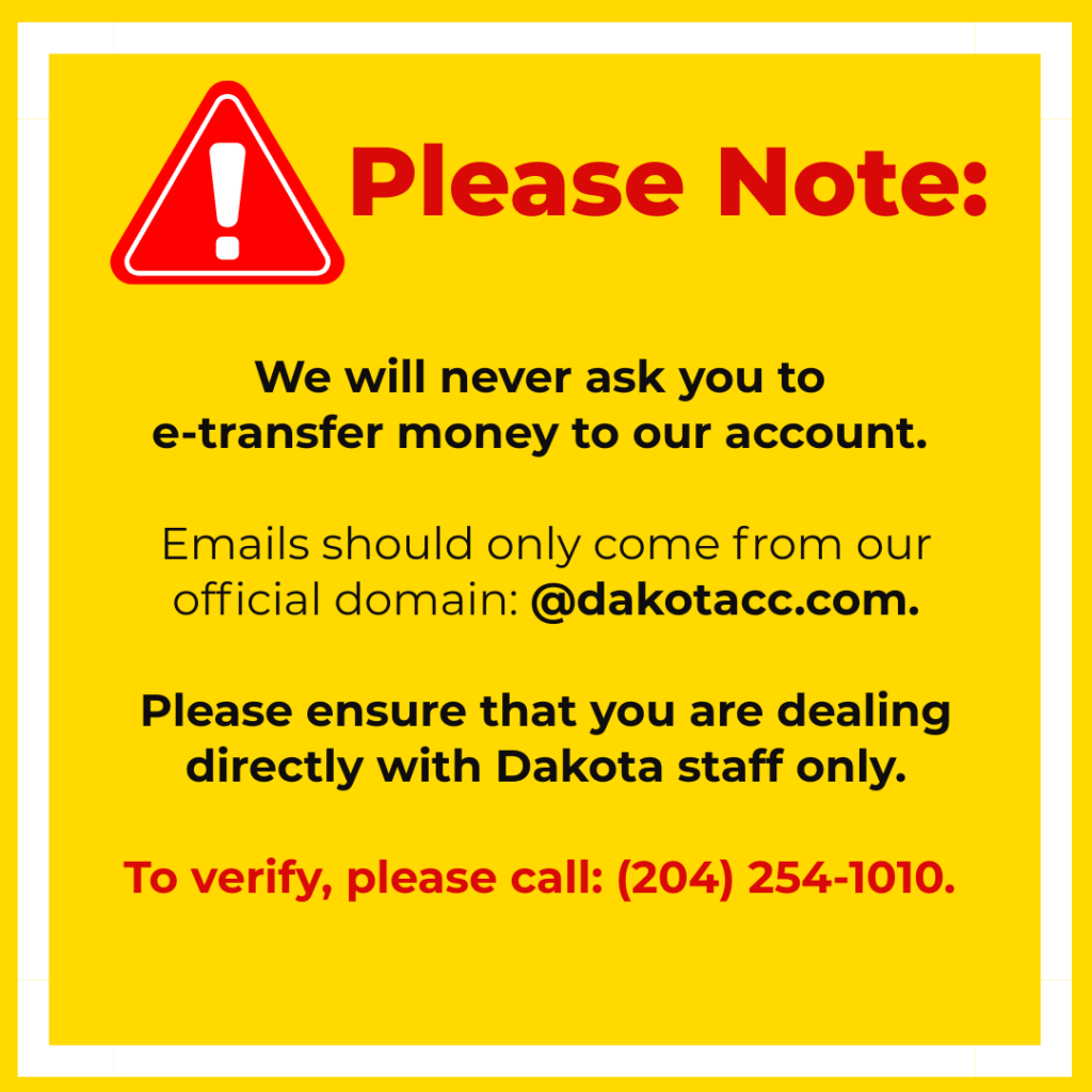 Scammer Warning for Christmas Market website - Dakota Community Centre - Winnipeg MB
